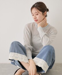 配色ライン入りプルオーバー