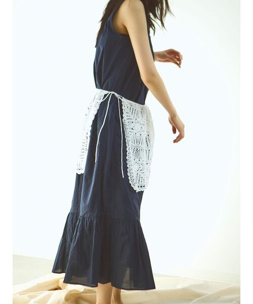 FIKA.(フィーカ)の「Lattice detail onepiece(ワンピース・レディース・オフホワイト/ネイビー・MEDIUM)」の9枚目の写真