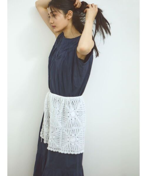 FIKA.(フィーカ)の「Lattice detail onepiece(ワンピース・レディース・オフホワイト/ネイビー・MEDIUM)」の12枚目の写真