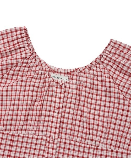 Wacky WiLLy（ワッキーウィリー）の「WOMEN'S SHIRRING PUFF BLOUSE（シャツ/ブラウス・レディース・レッド/ホワイト・SMALL/MEDIUM）」の6枚目の写真