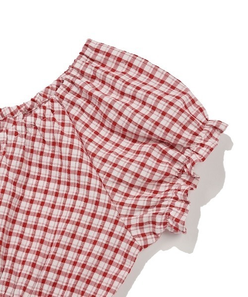 Wacky WiLLy（ワッキーウィリー）の「WOMEN'S SHIRRING PUFF BLOUSE（シャツ/ブラウス・レディース・レッド/ホワイト・SMALL/MEDIUM）」の5枚目の写真