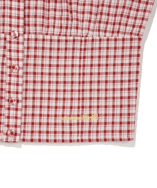 Wacky WiLLy（ワッキーウィリー）の「WOMEN'S SHIRRING PUFF BLOUSE（シャツ/ブラウス・レディース・レッド/ホワイト・SMALL/MEDIUM）」の3枚目の写真