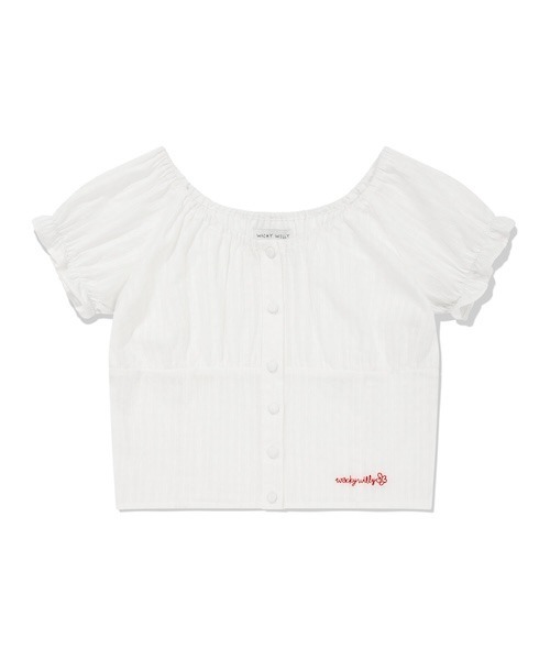 Wacky WiLLy（ワッキーウィリー）の「WOMEN'S SHIRRING PUFF BLOUSE（シャツ/ブラウス・レディース・レッド/ホワイト・SMALL/MEDIUM）」の14枚目の写真