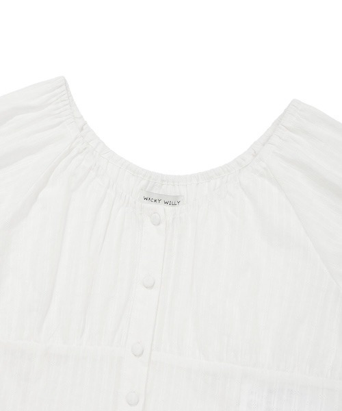 Wacky WiLLy（ワッキーウィリー）の「WOMEN'S SHIRRING PUFF BLOUSE（シャツ/ブラウス・レディース・レッド/ホワイト・SMALL/MEDIUM）」の12枚目の写真
