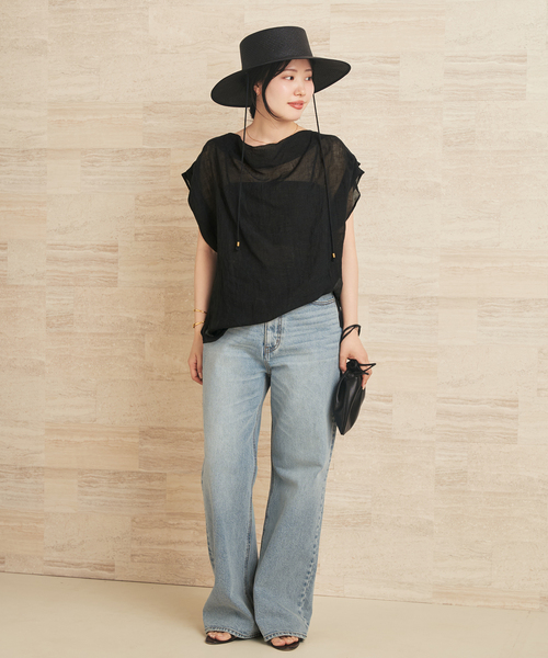 plage（プラージュ）の「ENRICA / エンリカ SHEER ブラウス（シャツ/ブラウス・レディース・ブラック/ホワイト・FREE）」の3枚目の写真