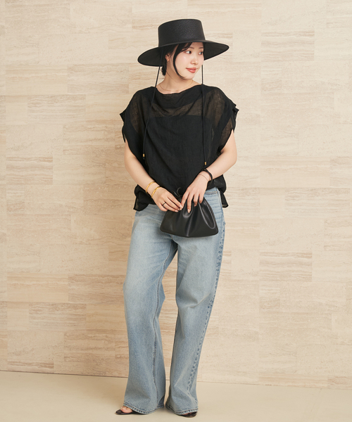 plage（プラージュ）の「ENRICA / エンリカ SHEER ブラウス（シャツ/ブラウス・レディース・ブラック/ホワイト・FREE）」の5枚目の写真