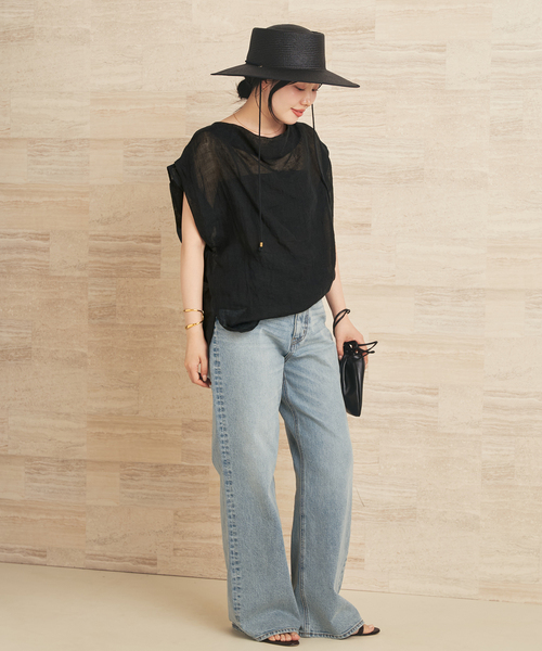 plage（プラージュ）の「ENRICA / エンリカ SHEER ブラウス（シャツ/ブラウス・レディース・ブラック/ホワイト・FREE）」の7枚目の写真