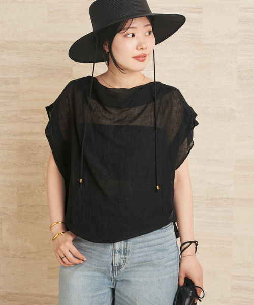 plage（プラージュ）の「ENRICA / エンリカ SHEER ブラウス（シャツ/ブラウス・レディース・ブラック/ホワイト・FREE）」の9枚目の写真