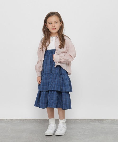 GLOBAL WORK（グローバルワーク）の「2WAYアソートロングスカート/659889（スカート・キッズ・ネイビー/チェック・160cm/150cm/140cm/130cm）」の3枚目の写真