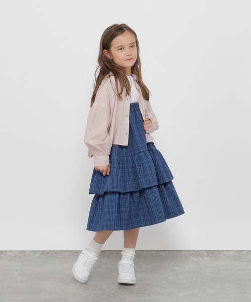 GLOBAL WORK（グローバルワーク）の「2WAYアソートロングスカート/659889（スカート・キッズ・ネイビー/チェック・160cm/150cm/140cm/130cm）」の4枚目の写真