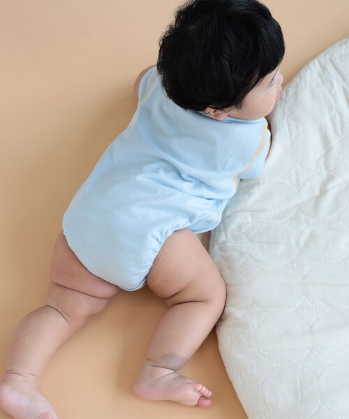 BEAMS mini（ビームスミニ）の「ベビー アニマル ロンパース 2026SS (70～80cm)（ロンパース・キッズ・イエロー系その他3/サックスブルー・70/80）」の10枚目の写真