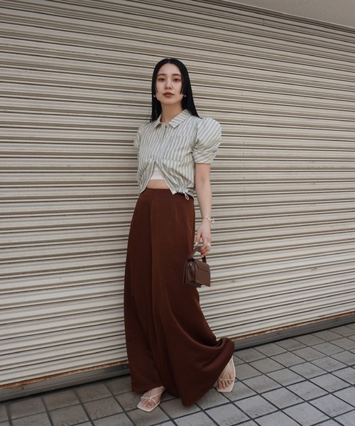 Ameri（アメリ）の「CONSTRUCTIVE SLEEVE MULTI STRIPE SHIRT（シャツ/ブラウス・レディース・アイボリー/ベージュ/ブルー・FREE）」の20枚目の写真