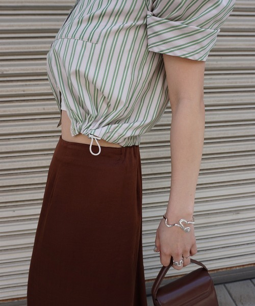 Ameri（アメリ）の「CONSTRUCTIVE SLEEVE MULTI STRIPE SHIRT（シャツ/ブラウス・レディース・アイボリー/ベージュ/ブルー・FREE）」の22枚目の写真