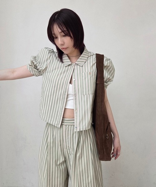 Ameri（アメリ）の「CONSTRUCTIVE SLEEVE MULTI STRIPE SHIRT（シャツ/ブラウス・レディース・アイボリー/ベージュ/ブルー・FREE）」の17枚目の写真