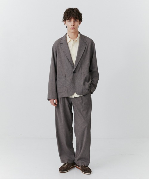 PUBLIC TOKYO(パブリックトウキョウ)の「【セット対応】ドライメランジテーラードジャケット /春服/カーディガン/防シワ/吸水速乾/家庭洗濯可能/ウォッシャブル/紫外線防止(テーラードジャケット・メンズ・モカ/ダークグレー・2/1)」の8枚目の写真