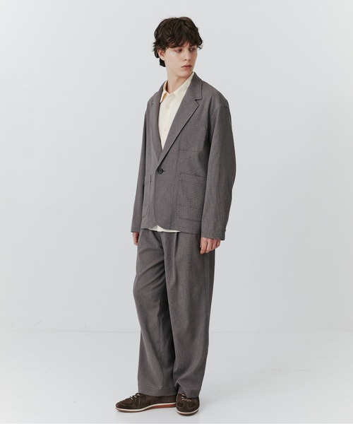 PUBLIC TOKYO(パブリックトウキョウ)の「【セット対応】ドライメランジテーラードジャケット /春服/カーディガン/防シワ/吸水速乾/家庭洗濯可能/ウォッシャブル/紫外線防止(テーラードジャケット・メンズ・モカ/ダークグレー・2/1)」の9枚目の写真