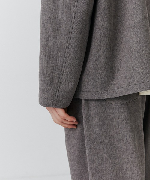 PUBLIC TOKYO(パブリックトウキョウ)の「【セット対応】ドライメランジテーラードジャケット /春服/カーディガン/防シワ/吸水速乾/家庭洗濯可能/ウォッシャブル/紫外線防止(テーラードジャケット・メンズ・モカ/ダークグレー・2/1)」の15枚目の写真