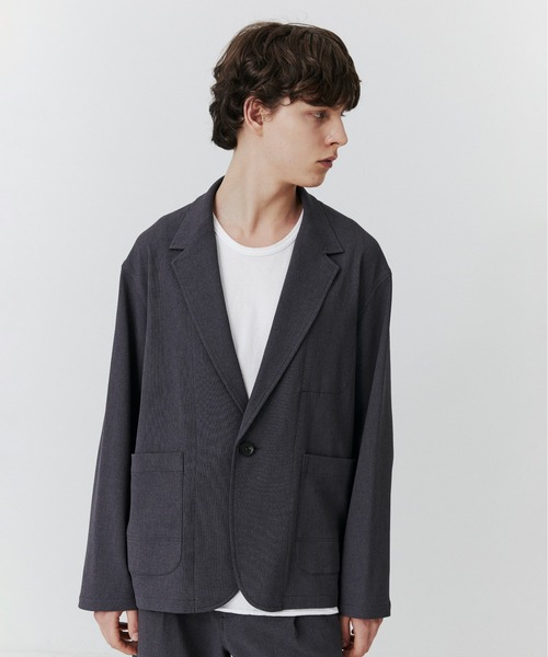PUBLIC TOKYO(パブリックトウキョウ)の「【セット対応】ドライメランジテーラードジャケット /春服/カーディガン/防シワ/吸水速乾/家庭洗濯可能/ウォッシャブル/紫外線防止(テーラードジャケット・メンズ・モカ/ダークグレー・2/1)」の20枚目の写真