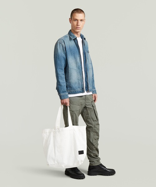G-STAR（ジースター）の「Big Tote Bag/ビッグサイズカラーデニムウォッシュド加工トートバッグ（トートバッグ・メンズ・ホワイト系その他・ONE SIZE）」の3枚目の写真