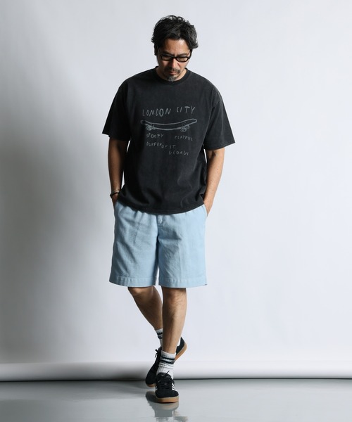 The DUFFER of ST.GEORGE(ザダファーオブセントジョージ)の「POWDER BLEACH VINTAGE DYE TEE:パウダーブリーチ 手書き風プリントTシャツ / ヴィンテージ加工 / 顔料染め / 製品染め(Tシャツ/カットソー・メンズ・ブラック/カーキ/ホワイト・X-LARGE/LARGE/MEDIUM)」の9枚目の写真