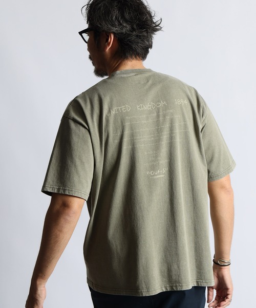 The DUFFER of ST.GEORGE(ザダファーオブセントジョージ)の「POWDER BLEACH VINTAGE DYE TEE:パウダーブリーチ 手書き風プリントTシャツ / ヴィンテージ加工 / 顔料染め / 製品染め(Tシャツ/カットソー・メンズ・ブラック/カーキ/ホワイト・X-LARGE/LARGE/MEDIUM)」の10枚目の写真