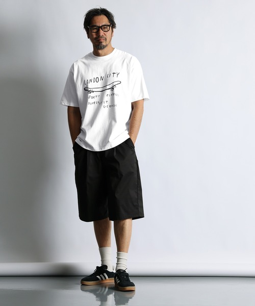 The DUFFER of ST.GEORGE(ザダファーオブセントジョージ)の「POWDER BLEACH VINTAGE DYE TEE:パウダーブリーチ 手書き風プリントTシャツ / ヴィンテージ加工 / 顔料染め / 製品染め(Tシャツ/カットソー・メンズ・ブラック/カーキ/ホワイト・X-LARGE/LARGE/MEDIUM)」の7枚目の写真