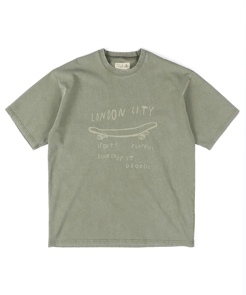 The DUFFER of ST.GEORGE(ザダファーオブセントジョージ)の「POWDER BLEACH VINTAGE DYE TEE:パウダーブリーチ 手書き風プリントTシャツ / ヴィンテージ加工 / 顔料染め / 製品染め(Tシャツ/カットソー・メンズ・ブラック/カーキ/ホワイト・X-LARGE/LARGE/MEDIUM)」の15枚目の写真