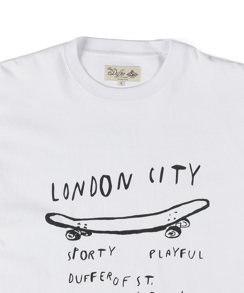 The DUFFER of ST.GEORGE(ザダファーオブセントジョージ)の「POWDER BLEACH VINTAGE DYE TEE:パウダーブリーチ 手書き風プリントTシャツ / ヴィンテージ加工 / 顔料染め / 製品染め(Tシャツ/カットソー・メンズ・ブラック/カーキ/ホワイト・X-LARGE/LARGE/MEDIUM)」の16枚目の写真