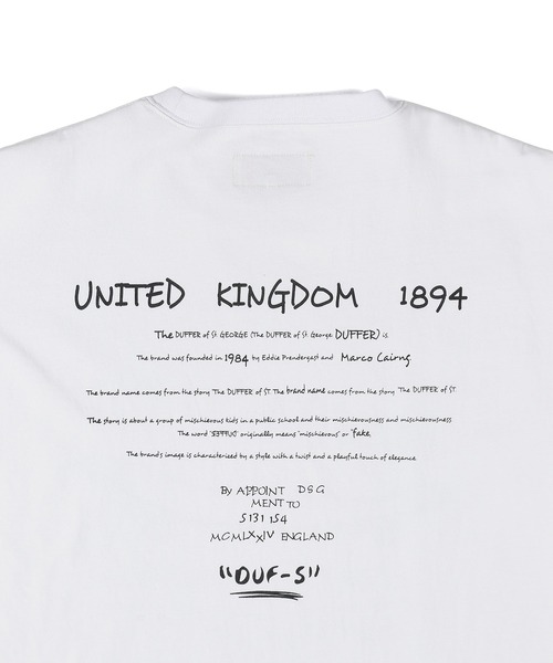 The DUFFER of ST.GEORGE(ザダファーオブセントジョージ)の「POWDER BLEACH VINTAGE DYE TEE:パウダーブリーチ 手書き風プリントTシャツ / ヴィンテージ加工 / 顔料染め / 製品染め(Tシャツ/カットソー・メンズ・ブラック/カーキ/ホワイト・X-LARGE/LARGE/MEDIUM)」の18枚目の写真