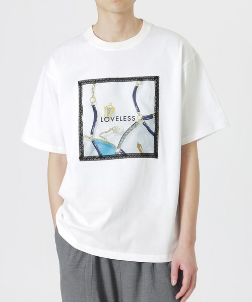 LOVELESS（ラブレス）の「スカーフトリミングTシャツ（Tシャツ/カットソー・メンズ・オフホワイト/ベージュ系その他2/ネイビー・M/L）」の18枚目の写真