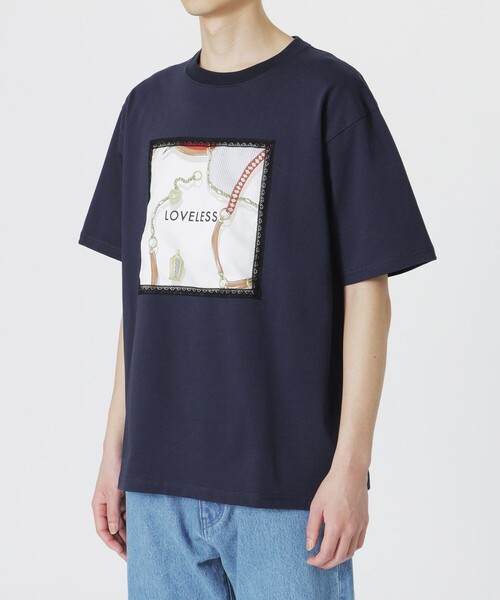 LOVELESS（ラブレス）の「スカーフトリミングTシャツ（Tシャツ/カットソー・メンズ・オフホワイト/ベージュ系その他2/ネイビー・M/L）」の9枚目の写真