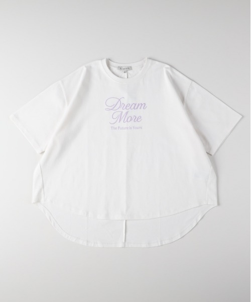 Right-on（ライトオン）の「VIVIAN BLUE(ヴィヴィアンブルー)前後差ドルマンプリントＴシャツ（Tシャツ/カットソー・キッズ・サックスブルー/ピンク/ホワイト・110/120/140/150/160/130）」の2枚目の写真