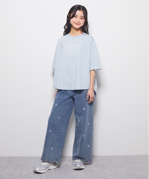 Right-on（ライトオン）の「VIVIAN BLUE(ヴィヴィアンブルー)前後差ドルマンプリントＴシャツ（Tシャツ/カットソー・キッズ・サックスブルー/ピンク/ホワイト・110/120/140/150/160/130）」の11枚目の写真