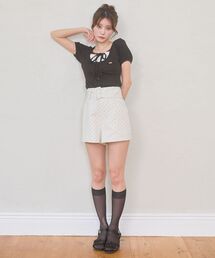ベルトセットハイウエストショートパンツ