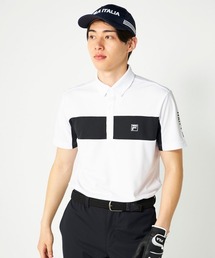 【FILA GOLF:フィラゴルフ】ボーダー半袖シャツ ゴルフ 通気性 速乾性