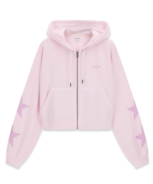 GUESS JEANS（ゲスジーンズ）の「GUESS JEANS Bubble Hoodie パーカー フーディー ジップアップ（パーカー・レディース・ライトピンク/ブラック・X-SMALL/SMALL/MEDIUM）」の9枚目の写真