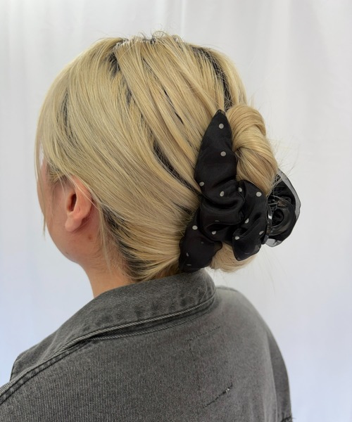 Alite cloth(アリーテクロス)の「ドットヘアクリップ(バレッタ/ヘアクリップ・レディース・ブラック/アイボリー・FREE)」の1枚目の写真