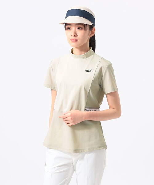 BEAMS GOLF(ビームスゴルフ)の「ORANGE LABEL / ウエスト切り替え モックネックシャツ(UVカット)(スウェット・レディース・ミント/ブラウン系その他2/ブラック・LARGE/MEDIUM/SMALL)」の1枚目の写真