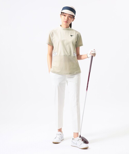 BEAMS GOLF(ビームスゴルフ)の「ORANGE LABEL / ウエスト切り替え モックネックシャツ(UVカット)(スウェット・レディース・ミント/ブラウン系その他2/ブラック・LARGE/MEDIUM/SMALL)」の7枚目の写真