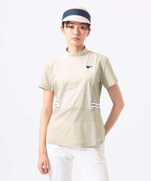 BEAMS GOLF(ビームスゴルフ)の「ORANGE LABEL / ウエスト切り替え モックネックシャツ(UVカット)(スウェット・レディース・ミント/ブラウン系その他2/ブラック・LARGE/MEDIUM/SMALL)」の9枚目の写真