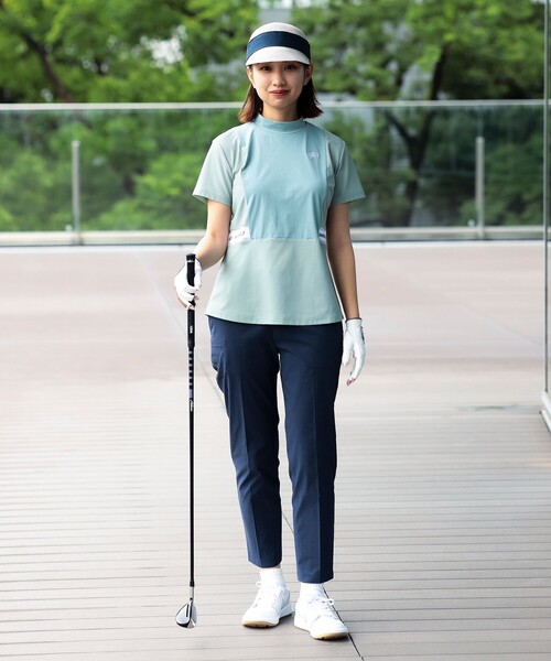 BEAMS GOLF(ビームスゴルフ)の「ORANGE LABEL / ウエスト切り替え モックネックシャツ(UVカット)(スウェット・レディース・ミント/ブラウン系その他2/ブラック・LARGE/MEDIUM/SMALL)」の18枚目の写真