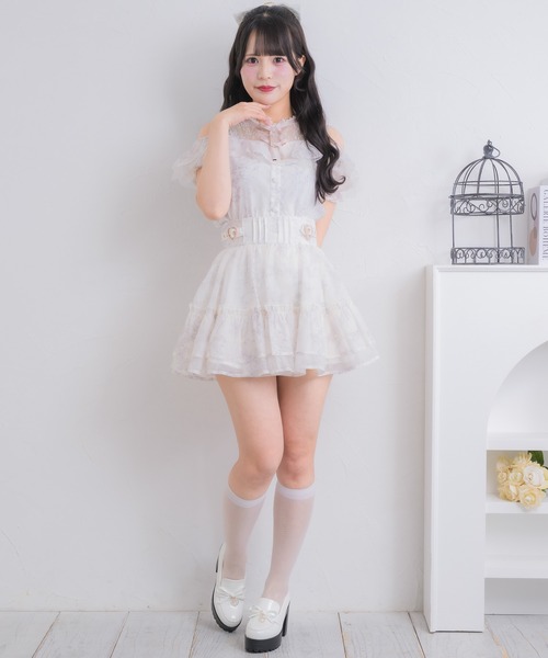 ROJITA（ロジータ）の「【セットアップ対応】ハートバックルボリュームスカート（スカート・レディース・ミント/ピンク/アイボリー/ブラック/ブルー・FREE）」の14枚目の写真