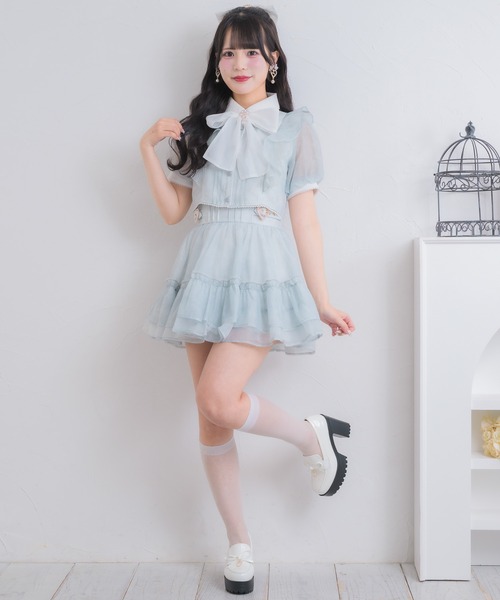 ROJITA（ロジータ）の「【セットアップ対応】ハートバックルボリュームスカート（スカート・レディース・ミント/ピンク/アイボリー/ブラック/ブルー・FREE）」の10枚目の写真