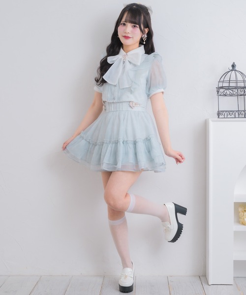 ROJITA（ロジータ）の「【セットアップ対応】ハートバックルボリュームスカート（スカート・レディース・ミント/ピンク/アイボリー/ブラック/ブルー・FREE）」の12枚目の写真