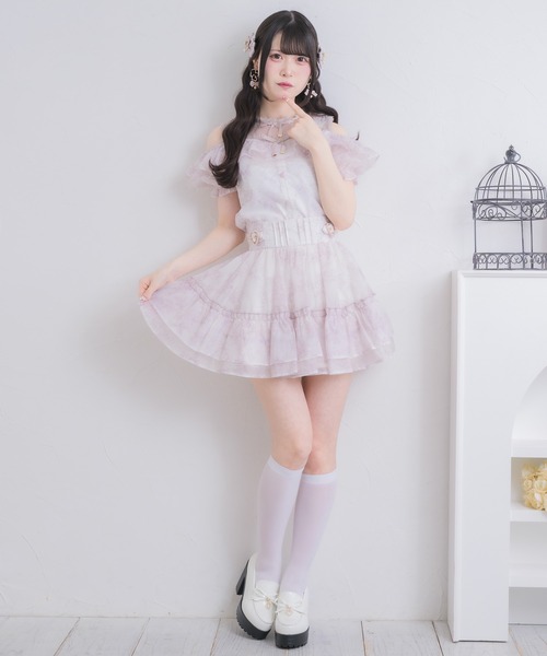 ROJITA（ロジータ）の「【セットアップ対応】ハートバックルボリュームスカート（スカート・レディース・ミント/ピンク/アイボリー/ブラック/ブルー・FREE）」の21枚目の写真