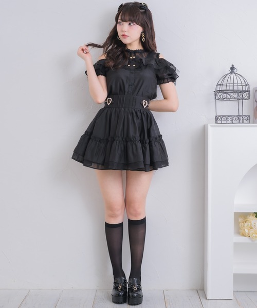ROJITA（ロジータ）の「【セットアップ対応】ハートバックルボリュームスカート（スカート・レディース・ミント/ピンク/アイボリー/ブラック/ブルー・FREE）」の7枚目の写真
