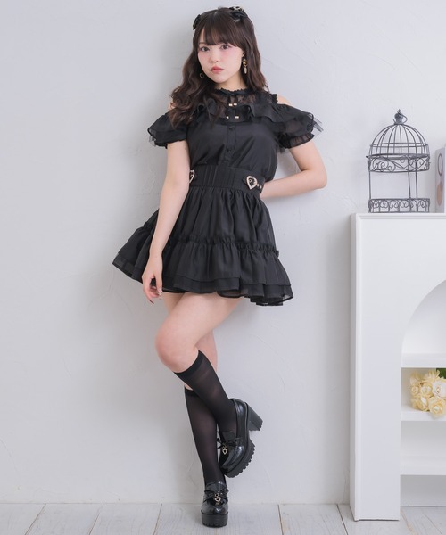 ROJITA（ロジータ）の「【セットアップ対応】ハートバックルボリュームスカート（スカート・レディース・ミント/ピンク/アイボリー/ブラック/ブルー・FREE）」の9枚目の写真