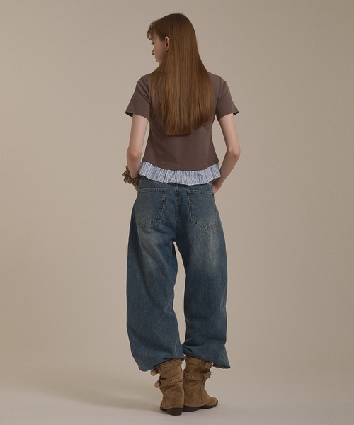 hazyl(ヘイジル)の「shirt frill docking tops / シャツフリルドッキングトップス(Tシャツ/カットソー・レディース・ブラック/ブラウン系その他・フリー)」の16枚目の写真