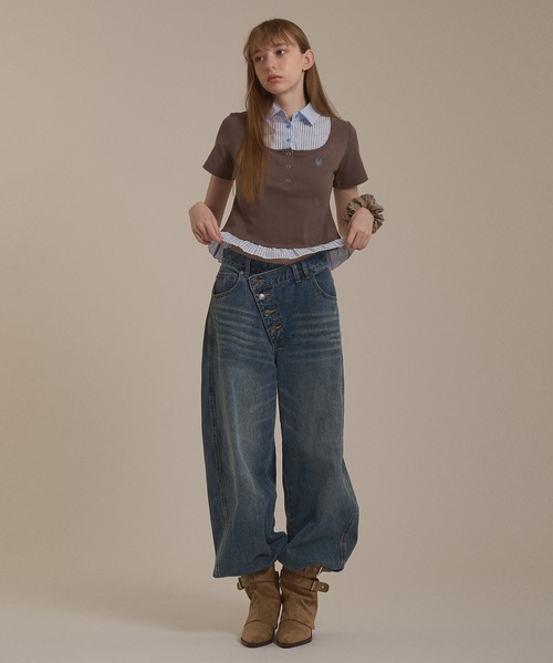 hazyl(ヘイジル)の「shirt frill docking tops / シャツフリルドッキングトップス(Tシャツ/カットソー・レディース・ブラック/ブラウン系その他・フリー)」の19枚目の写真
