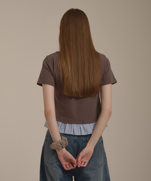 hazyl(ヘイジル)の「shirt frill docking tops / シャツフリルドッキングトップス(Tシャツ/カットソー・レディース・ブラック/ブラウン系その他・フリー)」の11枚目の写真
